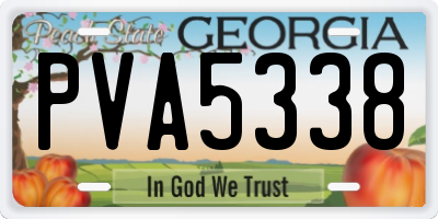 GA license plate PVA5338
