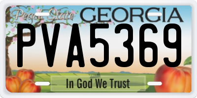 GA license plate PVA5369