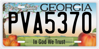 GA license plate PVA5370