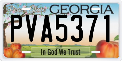 GA license plate PVA5371