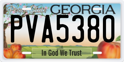 GA license plate PVA5380
