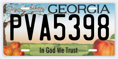 GA license plate PVA5398