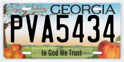 GA license plate PVA5434
