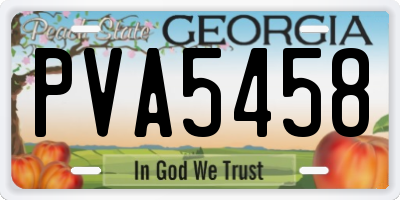 GA license plate PVA5458