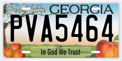GA license plate PVA5464