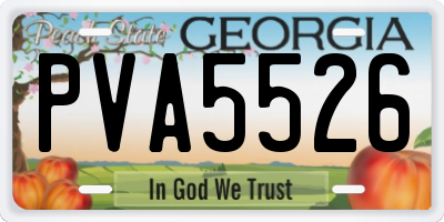 GA license plate PVA5526