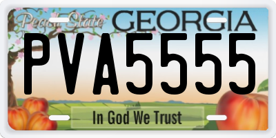 GA license plate PVA5555