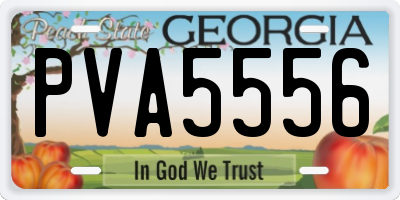 GA license plate PVA5556