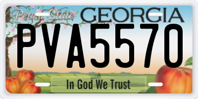 GA license plate PVA5570