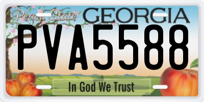 GA license plate PVA5588