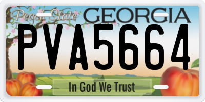 GA license plate PVA5664