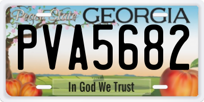 GA license plate PVA5682
