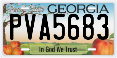 GA license plate PVA5683