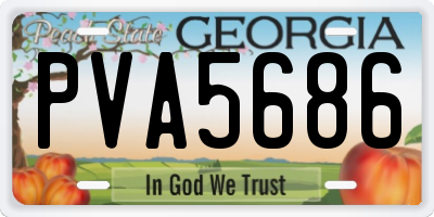 GA license plate PVA5686