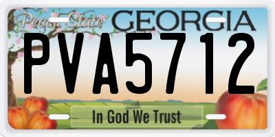 GA license plate PVA5712