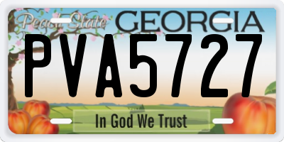 GA license plate PVA5727