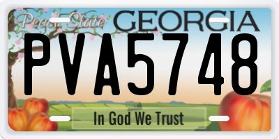 GA license plate PVA5748