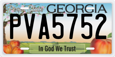 GA license plate PVA5752