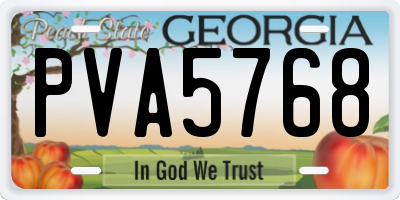 GA license plate PVA5768