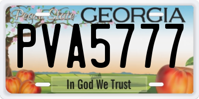 GA license plate PVA5777