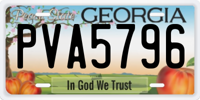 GA license plate PVA5796