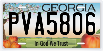 GA license plate PVA5806