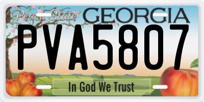 GA license plate PVA5807