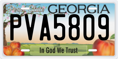 GA license plate PVA5809