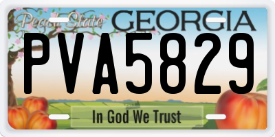 GA license plate PVA5829