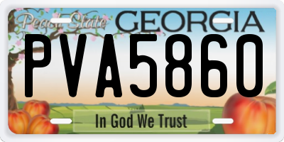 GA license plate PVA5860