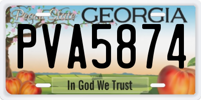 GA license plate PVA5874