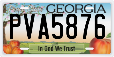 GA license plate PVA5876