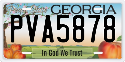 GA license plate PVA5878