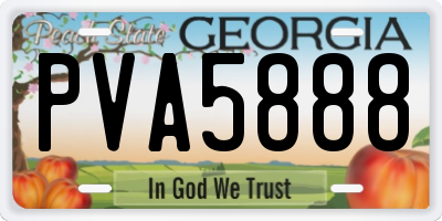 GA license plate PVA5888