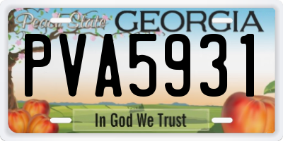 GA license plate PVA5931