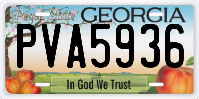 GA license plate PVA5936