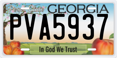 GA license plate PVA5937