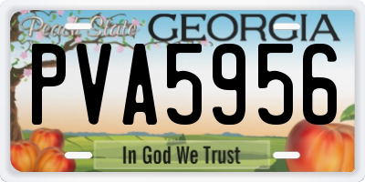 GA license plate PVA5956