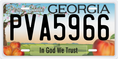 GA license plate PVA5966