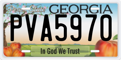 GA license plate PVA5970