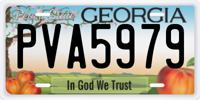 GA license plate PVA5979