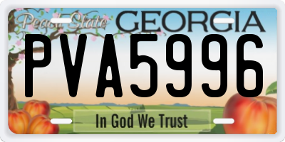 GA license plate PVA5996