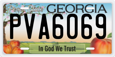 GA license plate PVA6069
