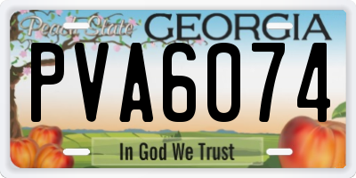 GA license plate PVA6074