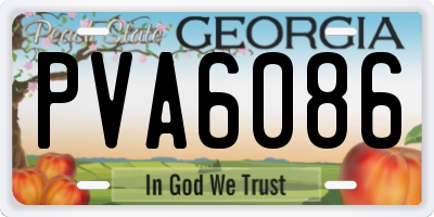 GA license plate PVA6086