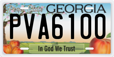 GA license plate PVA6100