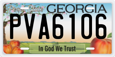 GA license plate PVA6106