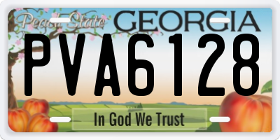 GA license plate PVA6128