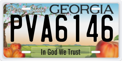 GA license plate PVA6146