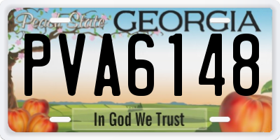 GA license plate PVA6148